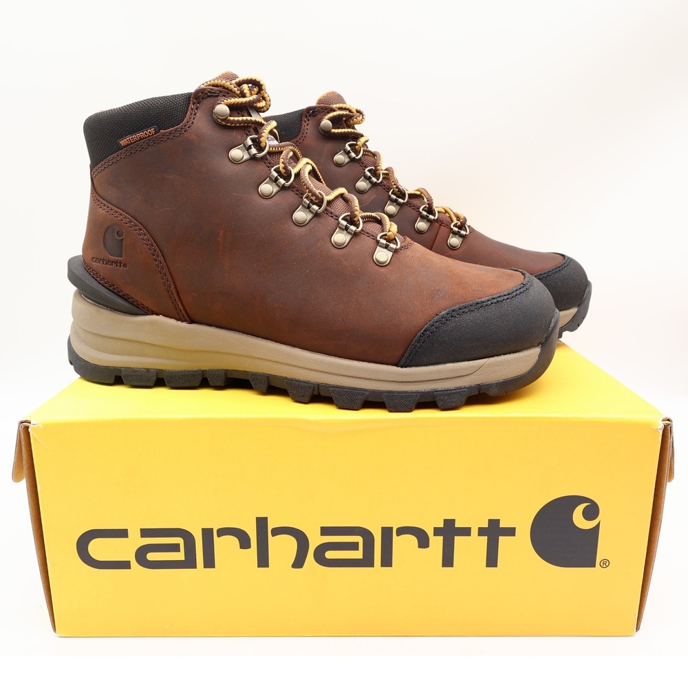 Carhartt Gilmore Waterproof Hiker Mens 8.5M Brown Leather Soft Toe Boots FH5050M